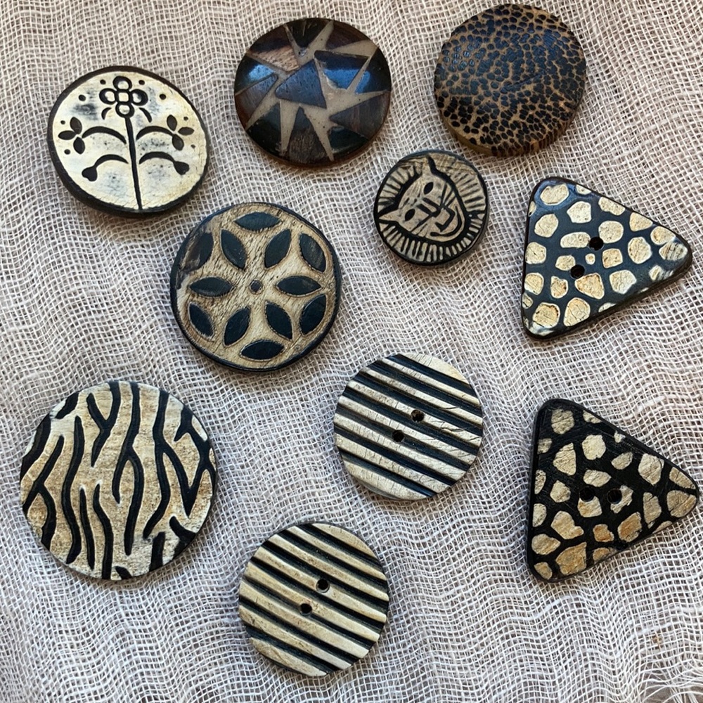 Group of natural buttons for art projects
